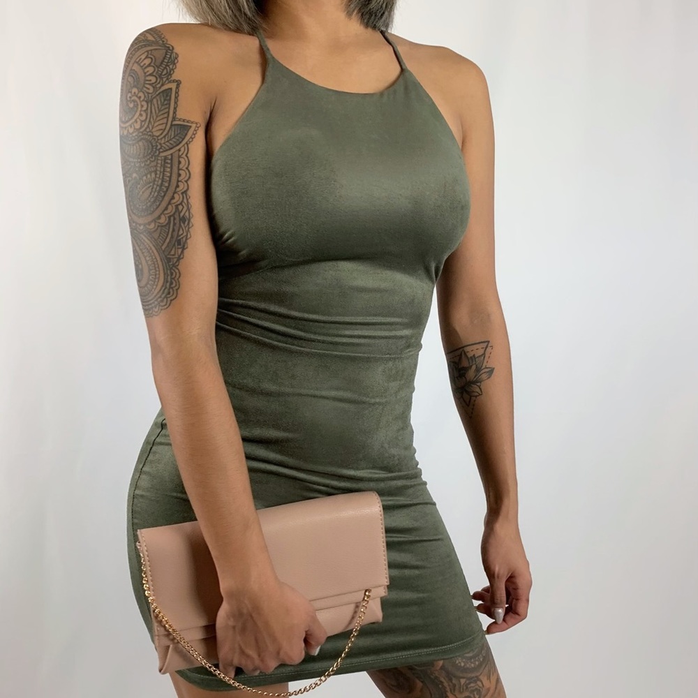 Suede mini dress